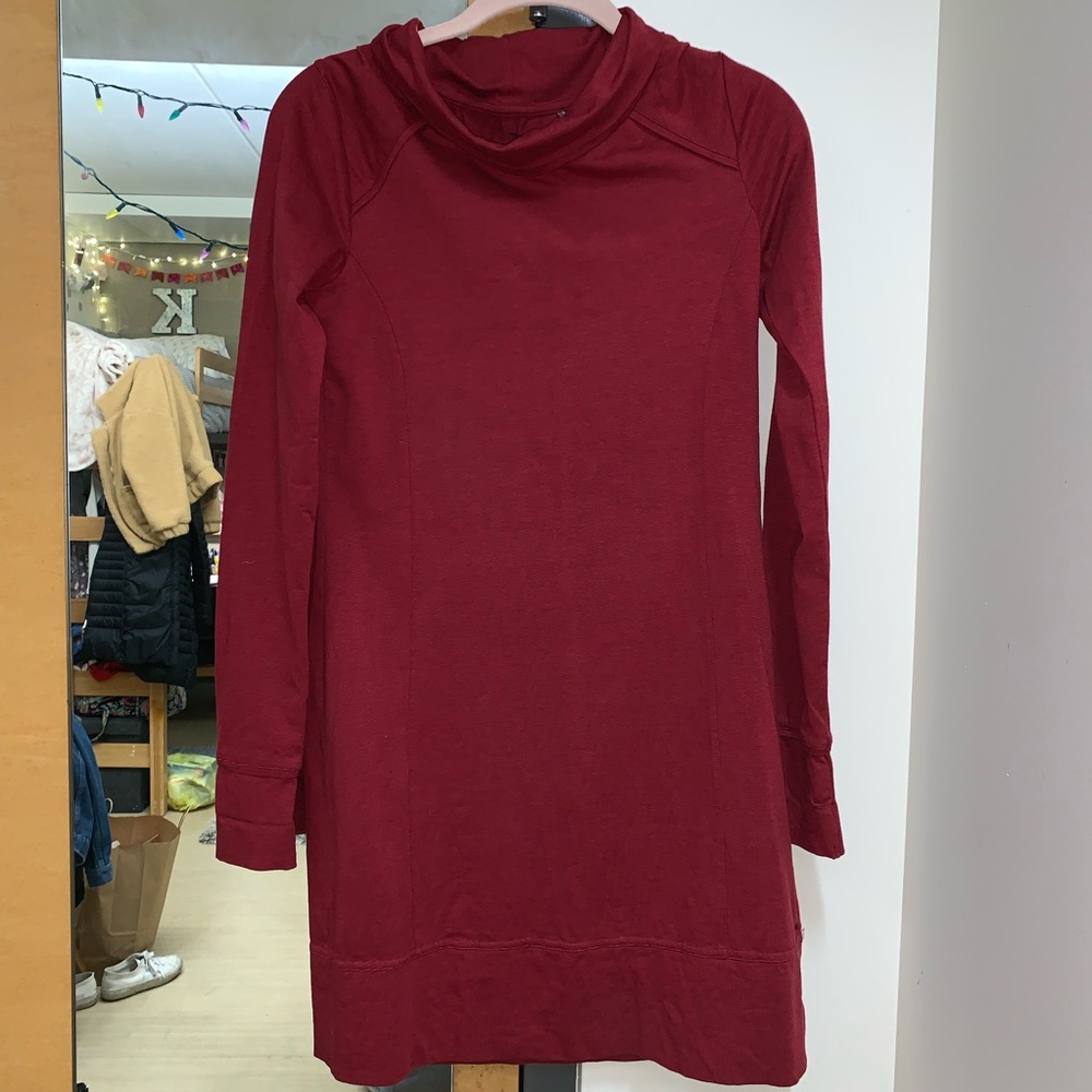 toad & co red mock neck dress